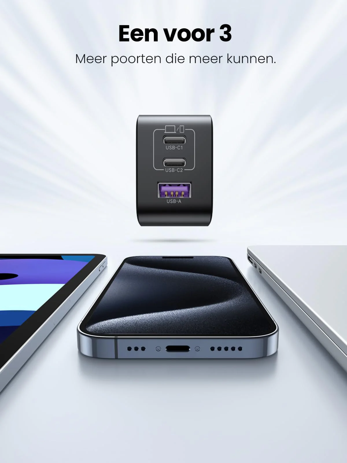 Combi-Deal: UGREEN Nexode GaN 65W USB-C Oplader kabel 60W PD 3.0 - Image 6