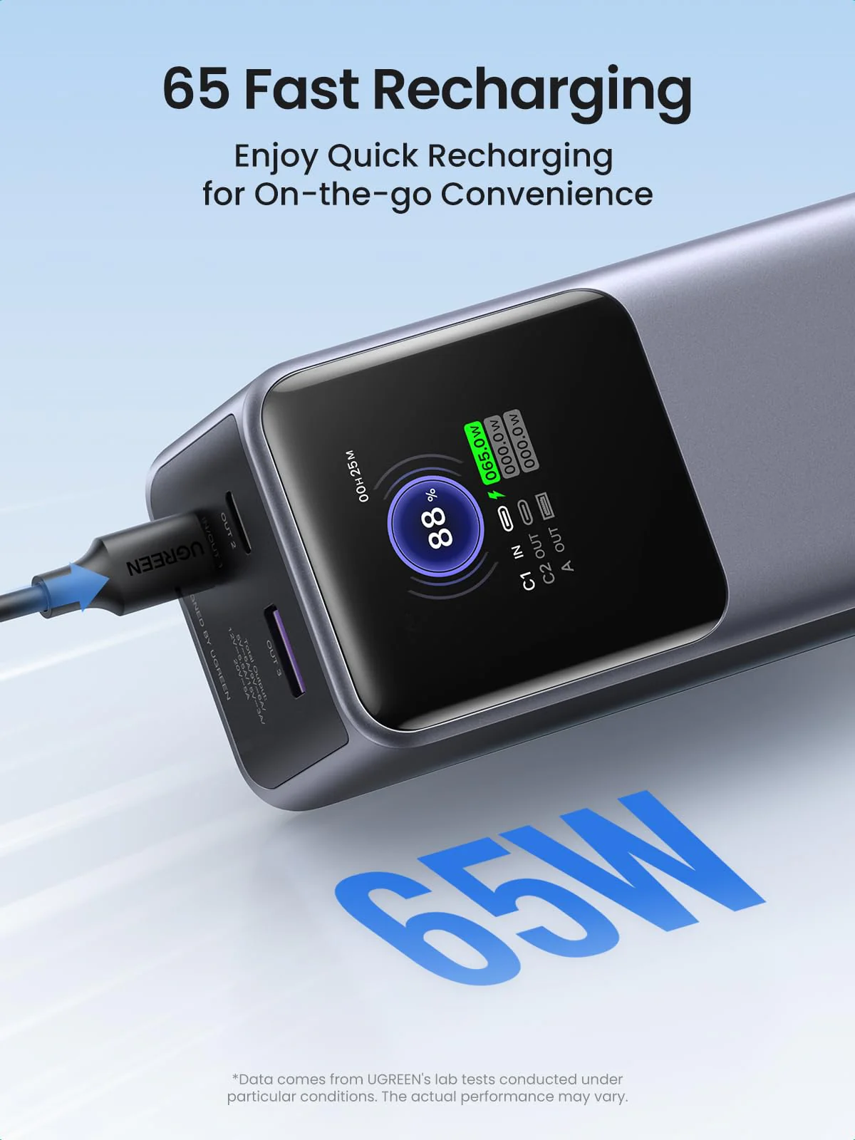 Populair pak UGREEN Nexode externe batterij 25000mAh 200W powerbank met 2 en 1 magnetisch laadstation - Image 5