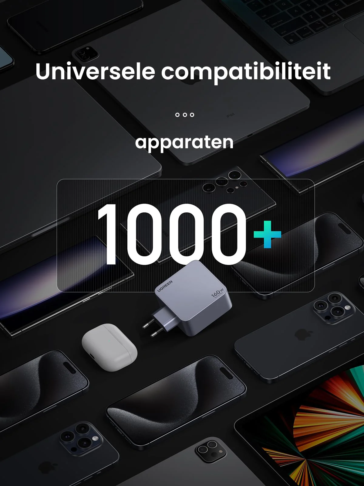 UGREEN Nexode Pro 160W Oplader 4-Port USB C GaN Snellader - Image 8