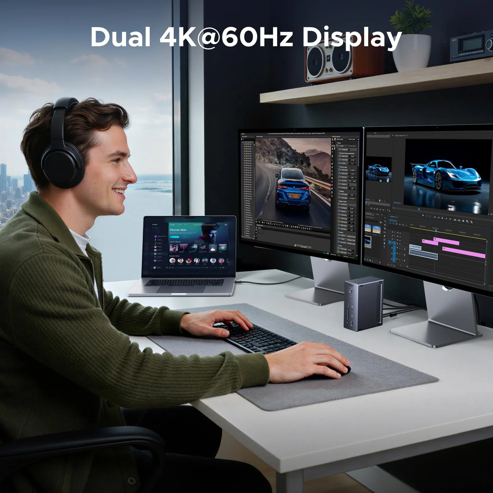 UGREEN Revodok Max Thunderbolt 4 Dockingstation (40Gbps, Enkel 8K / Dubbel 4K@60Hz, 96W Opladen) - Image 4