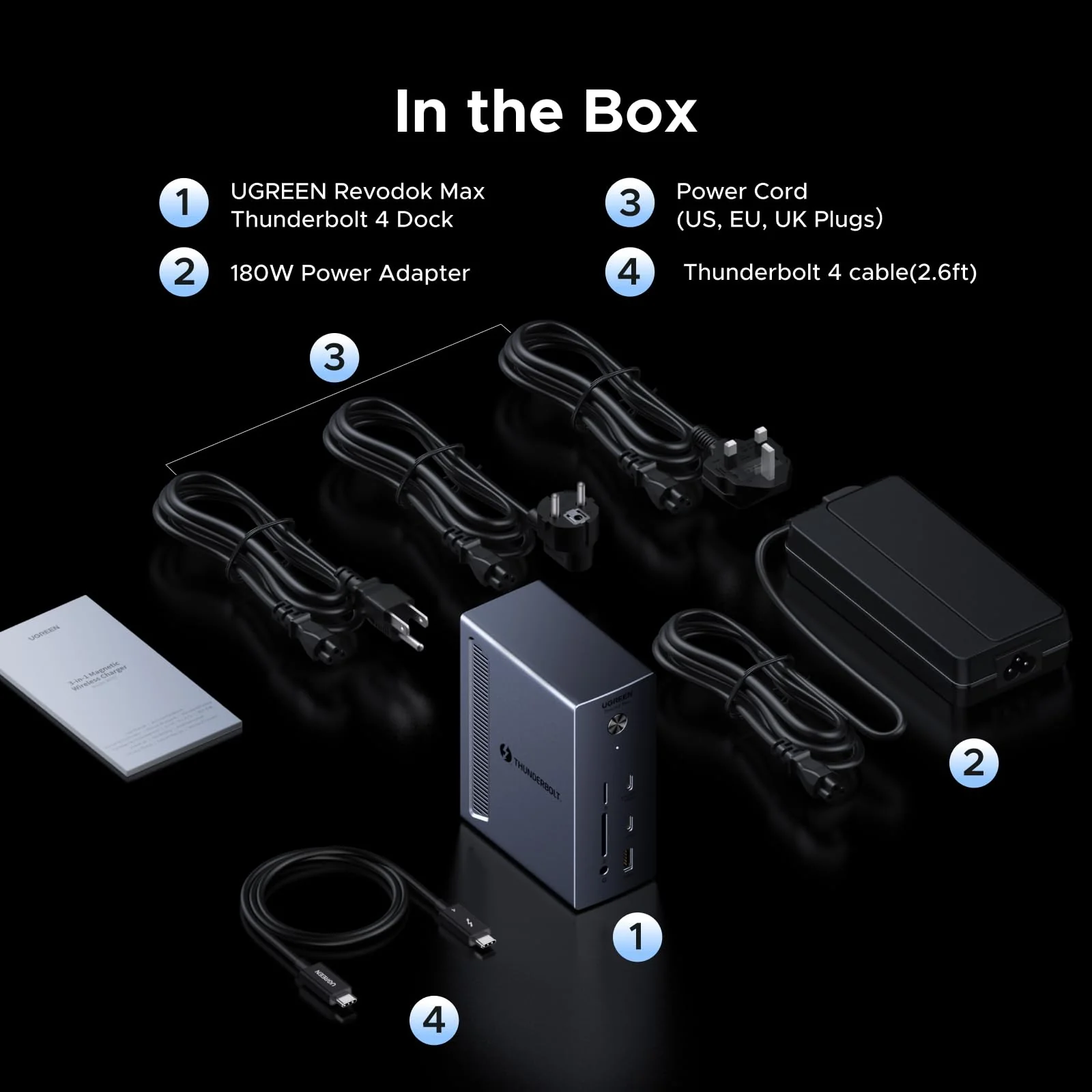 UGREEN Revodok Max Thunderbolt 4 Dockingstation (40Gbps, Enkel 8K / Dubbel 4K@60Hz, 96W Opladen) - Image 9