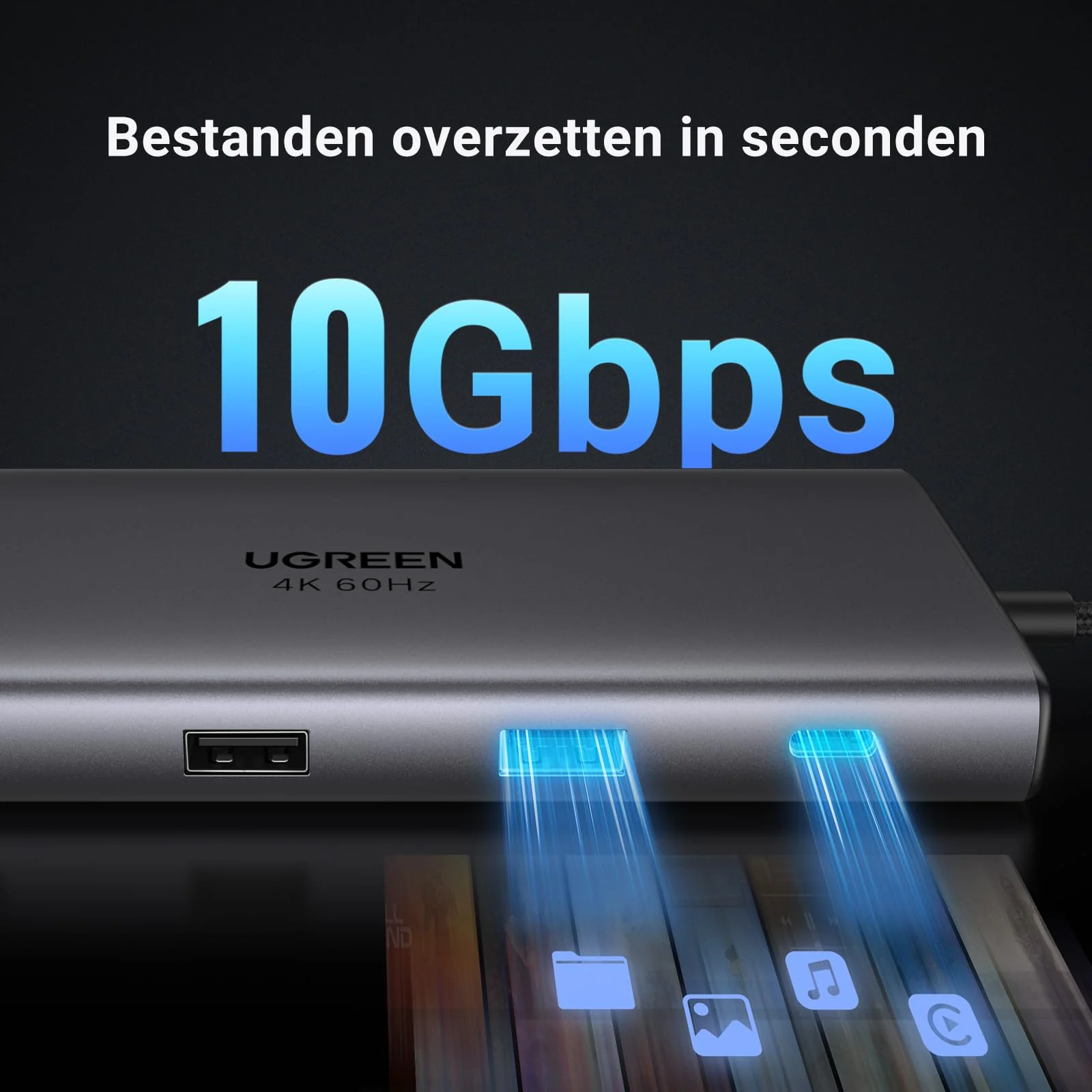 UGREEN Revodok Pro 9-in-1 Hub USB C (10Gbps 4K60Hz HDMI) - Image 3