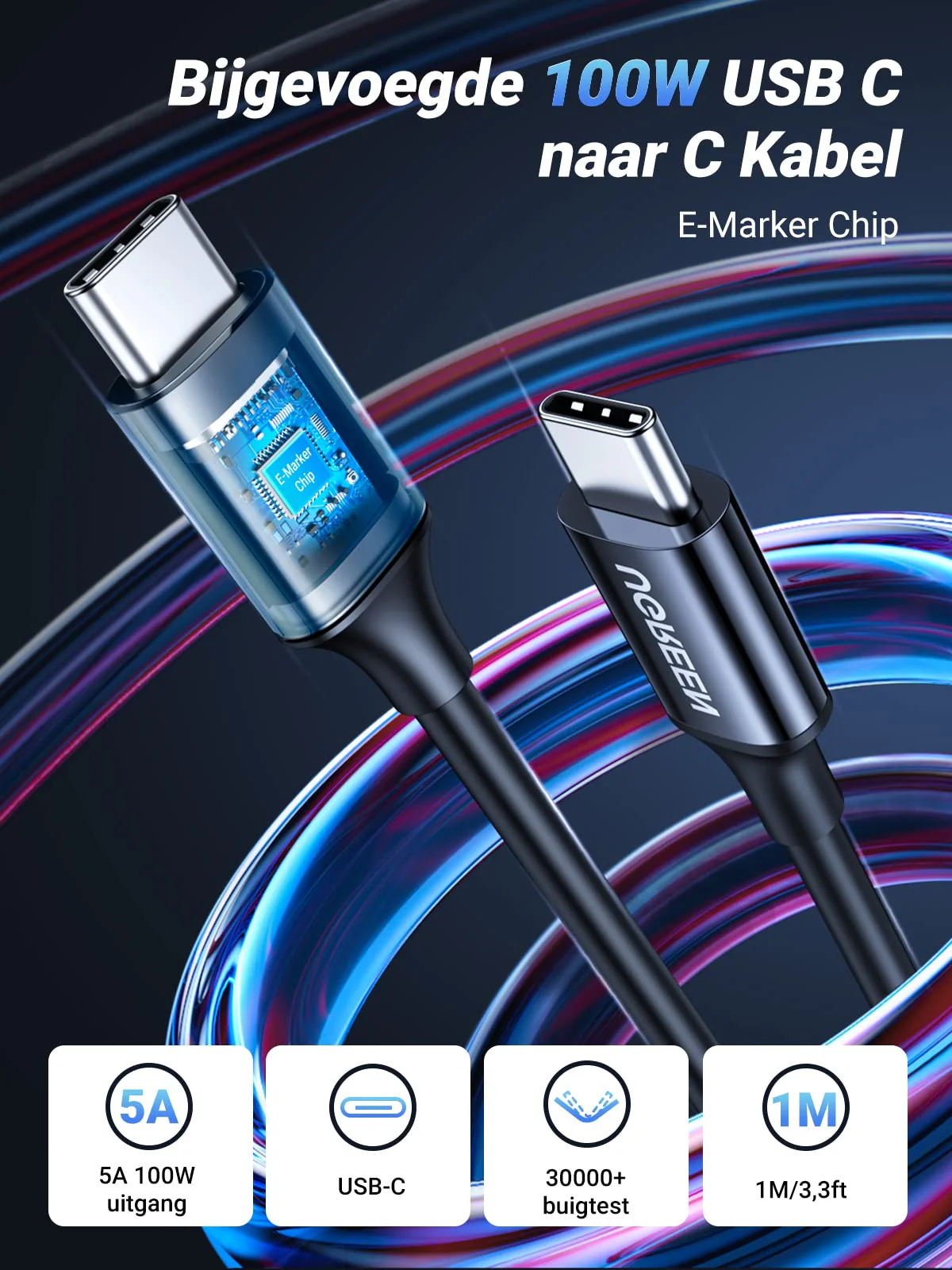 UGREEN 130W USB C Autolader, 3-poorts Sigarettenaansteker - Image 4