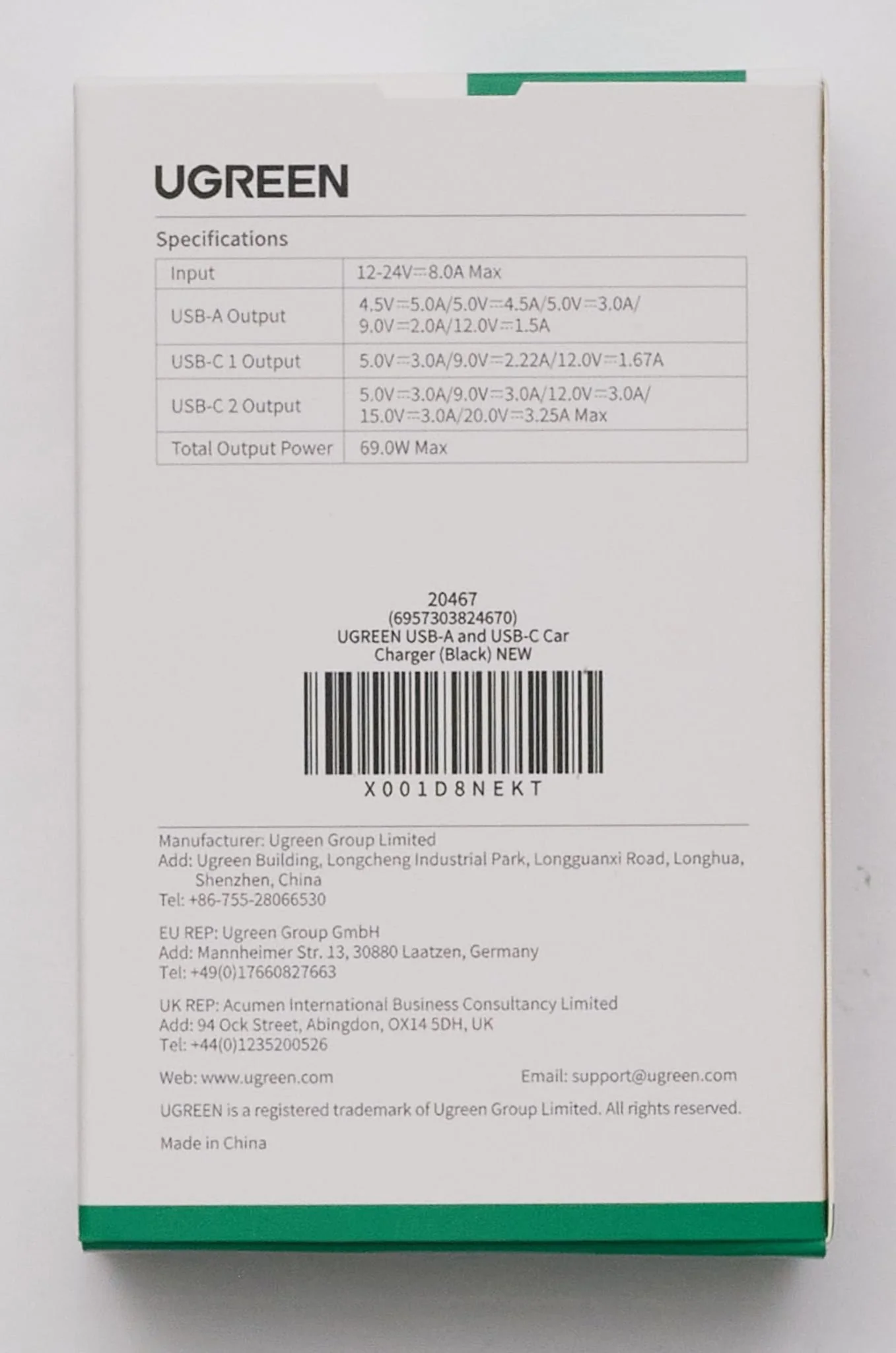 UGREEN 69W USB C Autolader, 3-poorts Sigarettenaansteker - Image 9