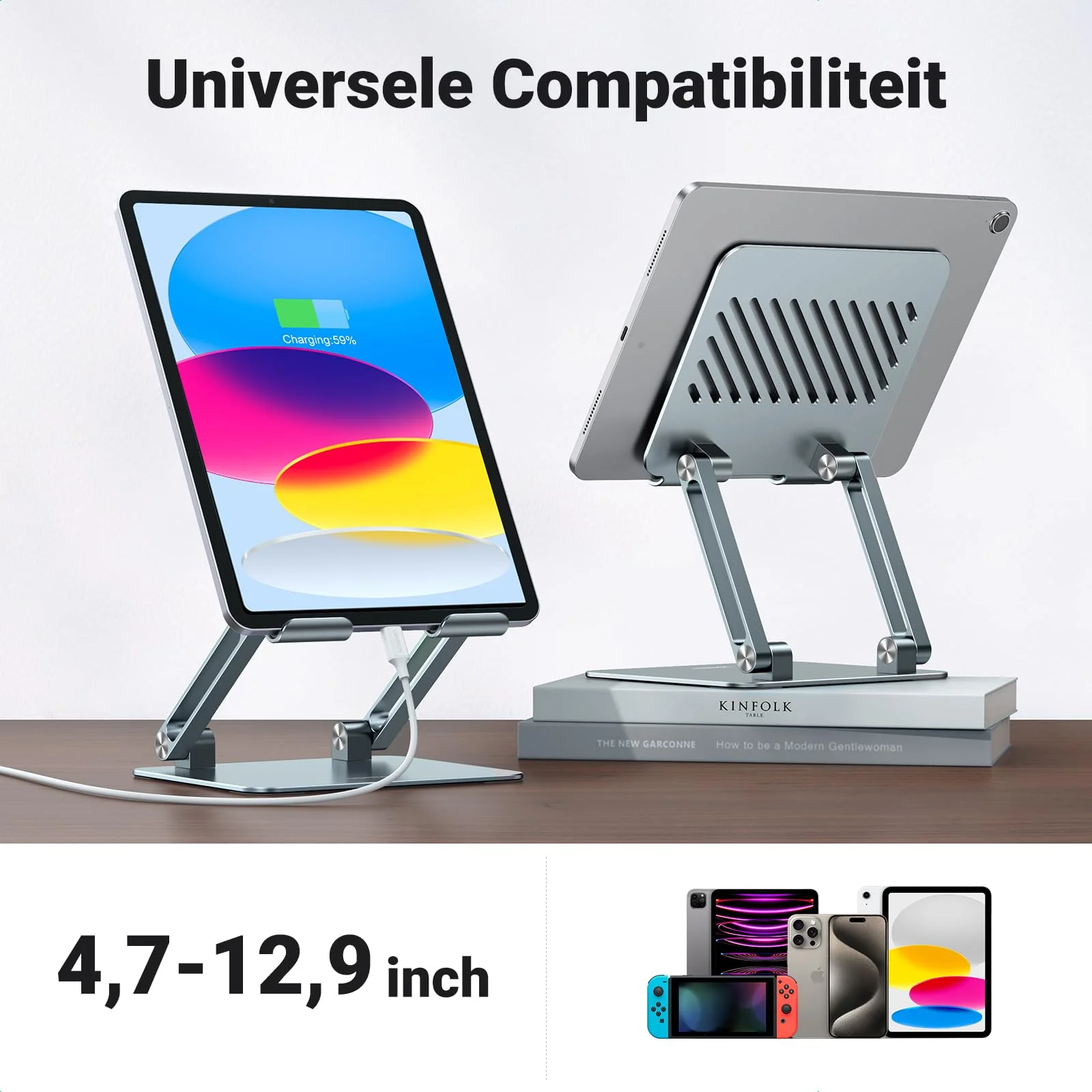 UGREEN Tablet Standaard Verstelbare Tablet Houder Aluminium Opvouwbare Standaard - Image 7