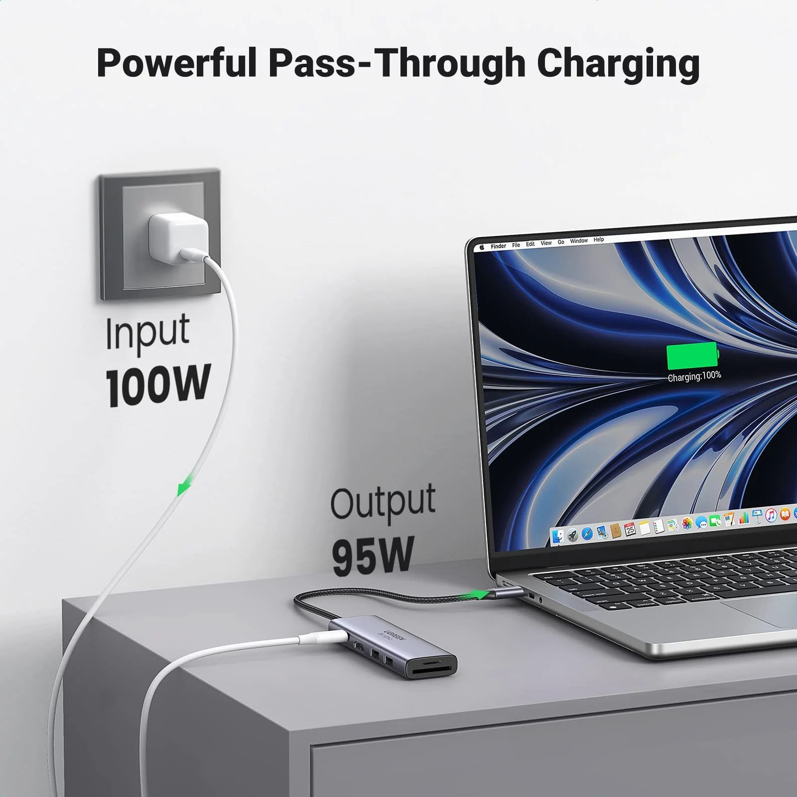 UGREEN USB-C Hub-adapter 6-in-1 (HDMI 4K@30Hz, PD 100W) - Image 4