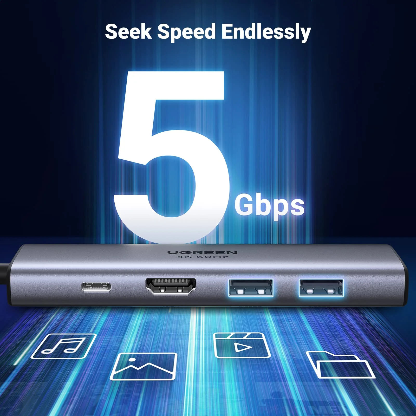 UGREEN USB-C Hub-adapter 6-in-1 (HDMI 4K@30Hz, PD 100W) - Image 6