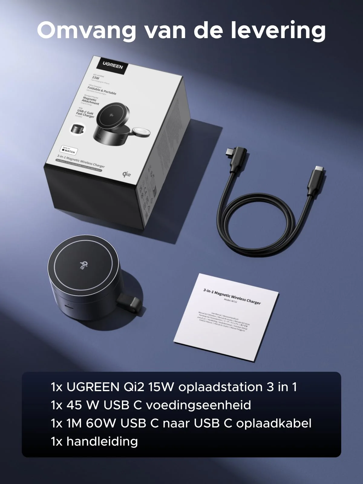 UGREEN UNO 3-in-1 Magnetische Draadloze Oplader 25W (MagSafe-compatibel) - Image 8