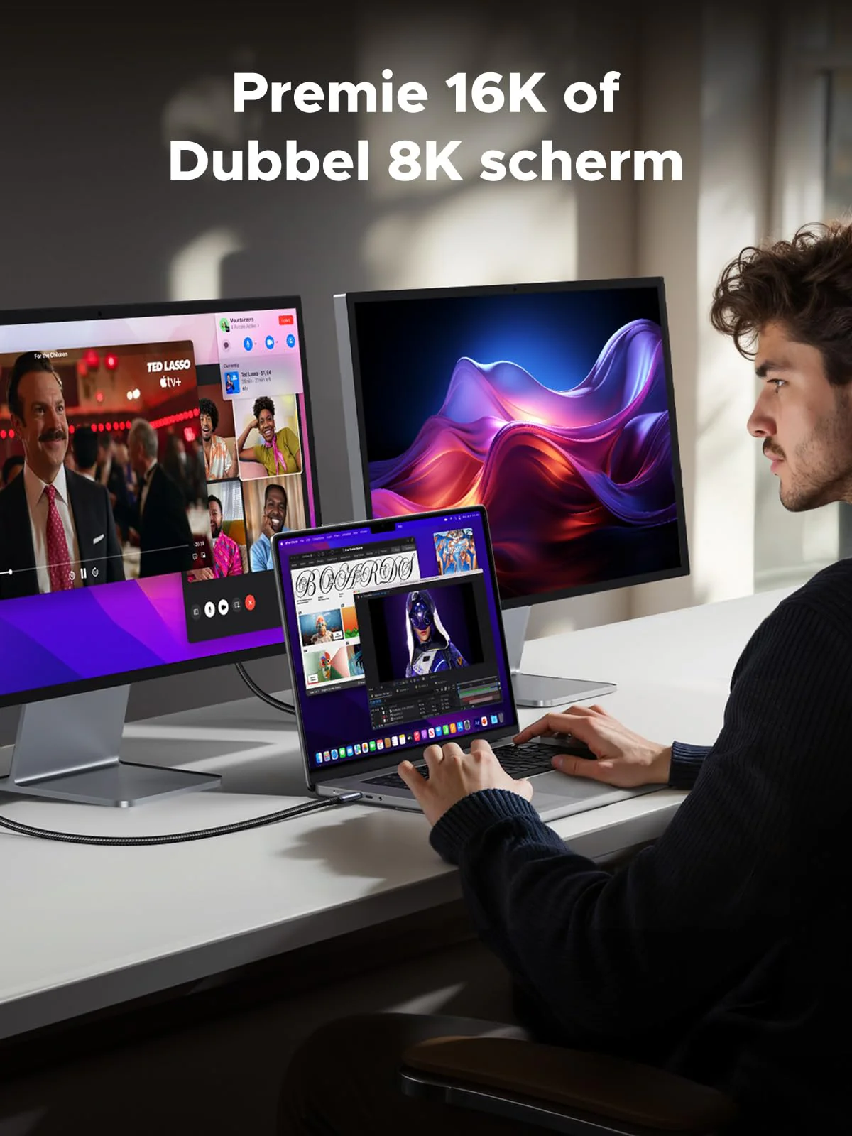 UGREEN USB4 80Gbps Datakabel 1m 16K@60Hz 240W - Image 3