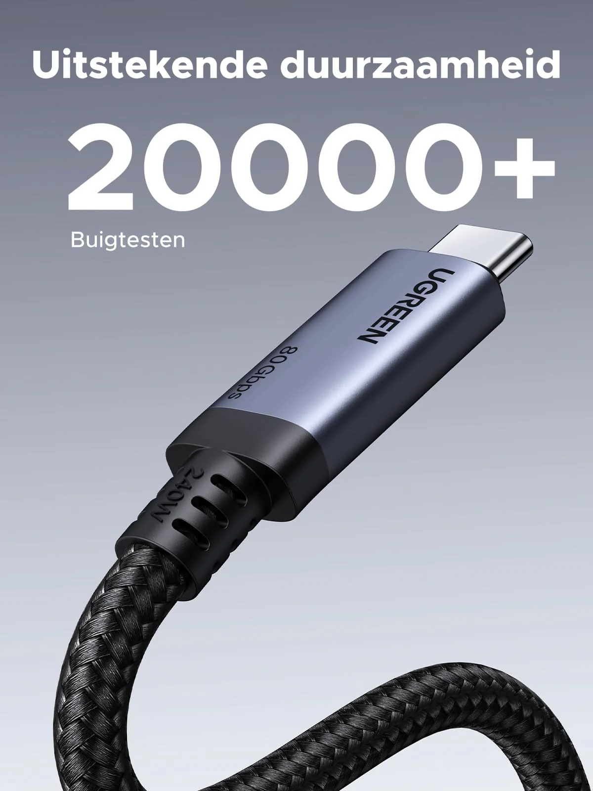 UGREEN USB4 80Gbps Datakabel 1m 16K@60Hz 240W - Image 7